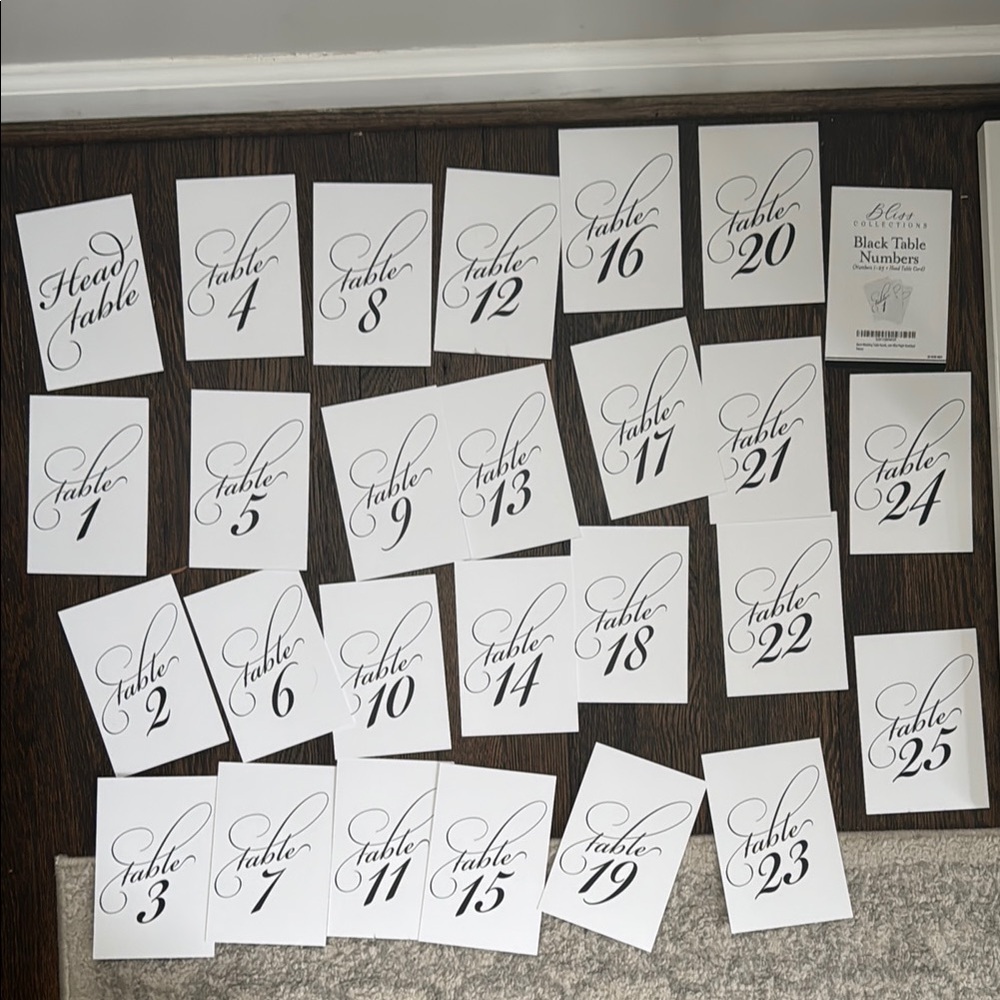WEDDING / EVENT BUNDLE: gold placeholders (10), table numbers (25+1), napkins - Picture 3 of 8